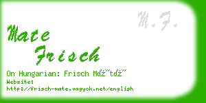 mate frisch business card